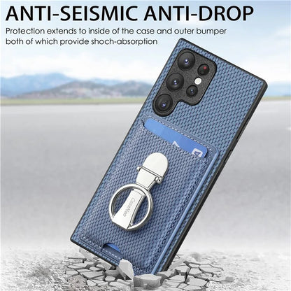 C1-9 for Samsung Galaxy S23 Ultra Case Leather+TPU+PC Phone Cover with Card Slots Folding Kickstand