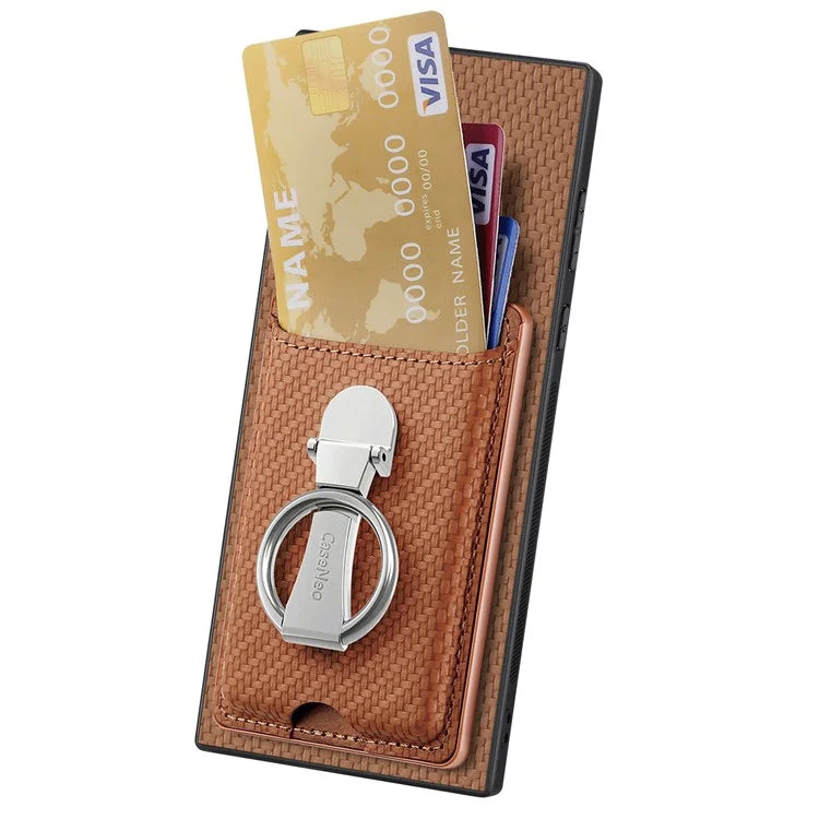 C1-9 for Samsung Galaxy S23 Ultra Case Leather+TPU+PC Phone Cover with Card Slots Folding Kickstand