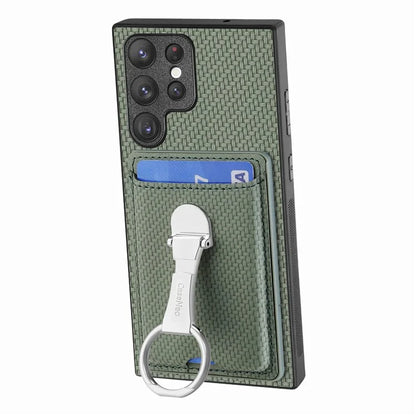 C1-9 for Samsung Galaxy S23 Ultra Case Leather+TPU+PC Phone Cover with Card Slots Folding Kickstand