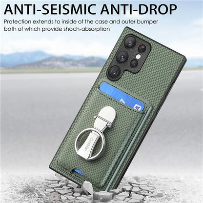 C1-9 for Samsung Galaxy S23 Ultra Case Leather+TPU+PC Phone Cover with Card Slots Folding Kickstand