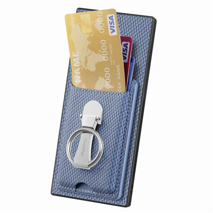 C1-9 for Samsung Galaxy S24 Ultra Case Anti-scratch Carbon Fiber Texture Kickstand Phone Cover