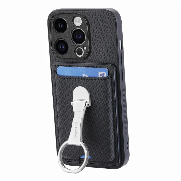 C1-9 for iPhone 13 Pro Max Case Leather+TPU+PC Kickstand Phone Cover with Card Slots