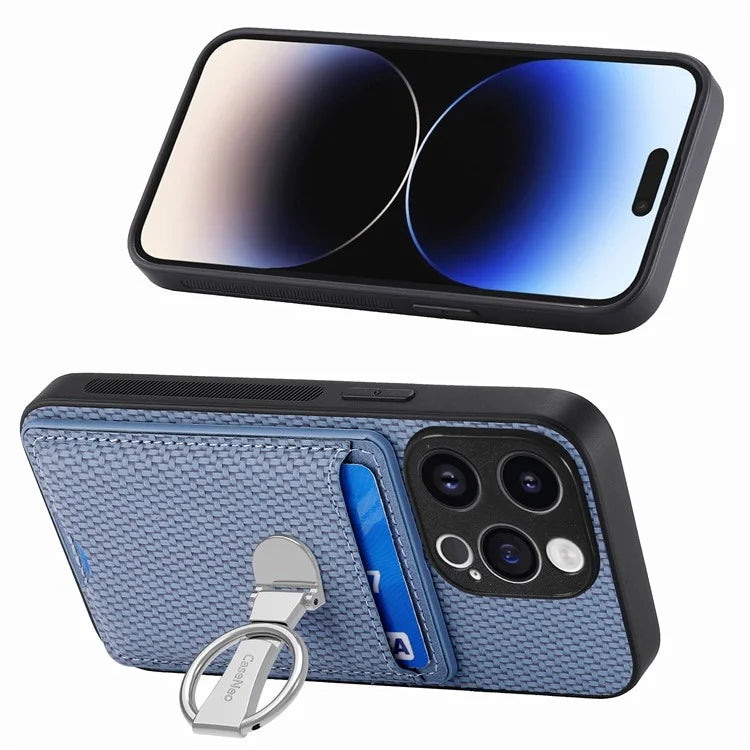 C1-9 for iPhone 13 Pro Max Case Leather+TPU+PC Kickstand Phone Cover with Card Slots