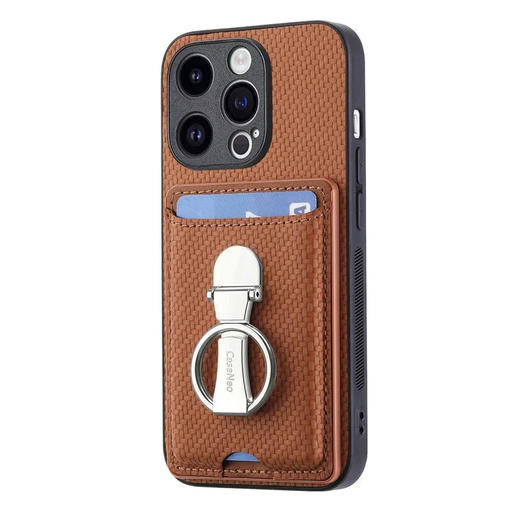 C1-9 for iPhone 13 Pro Max Case Leather+TPU+PC Kickstand Phone Cover with Card Slots