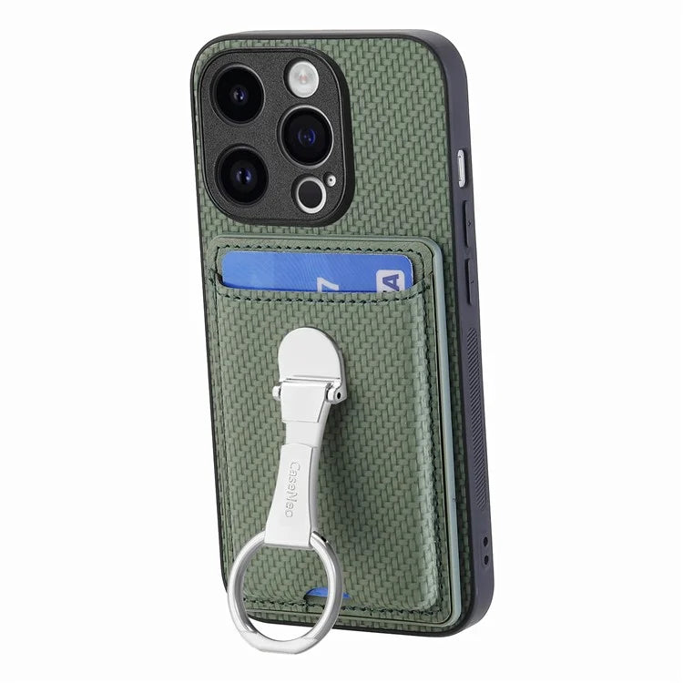 C1-9 for iPhone 13 Pro Max Case Leather+TPU+PC Kickstand Phone Cover with Card Slots