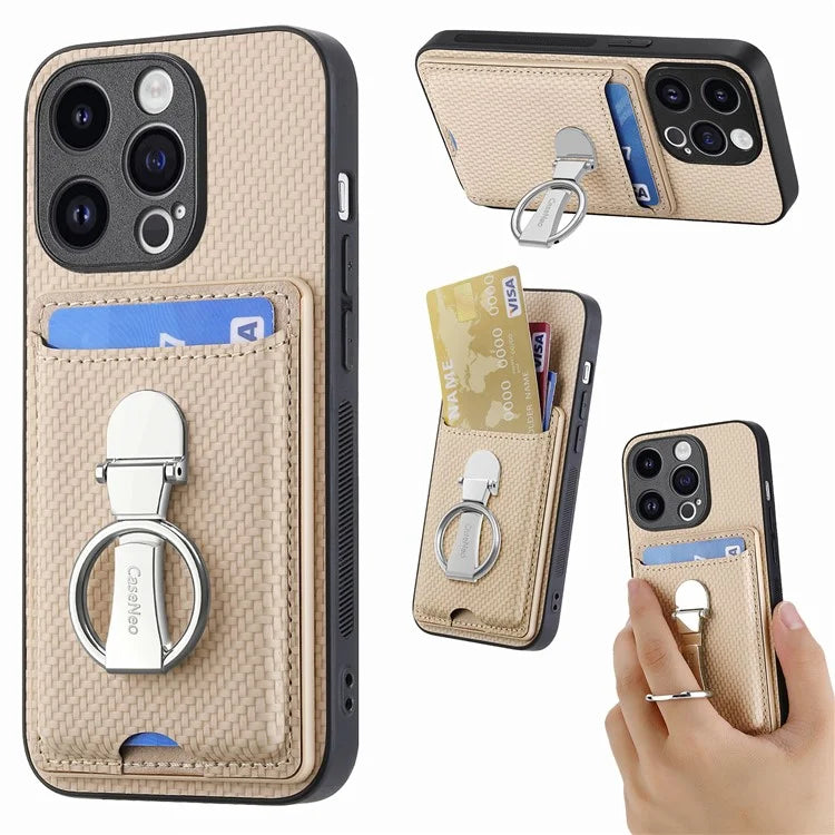 C1-9 for iPhone 13 Pro Max Case Leather+TPU+PC Kickstand Phone Cover with Card Slots
