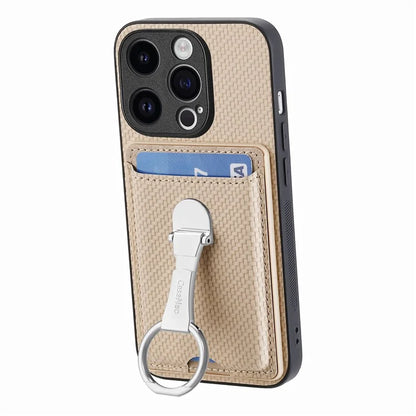 C1-9 for iPhone 13 Pro Max Case Leather+TPU+PC Kickstand Phone Cover with Card Slots