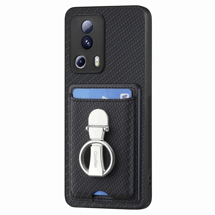 C1-9 For Xiaomi 13 Lite / Civi 2 5G Case  PU+TPU+PC Kickstand Phone Cover Carbon Fiber Texture