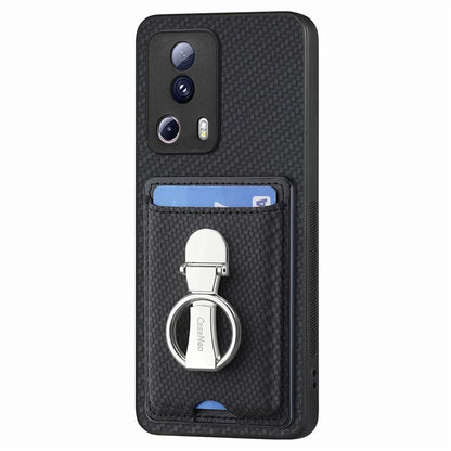 C1-9 For Xiaomi 13 Lite / Civi 2 5G Case  PU+TPU+PC Kickstand Phone Cover Carbon Fiber Texture