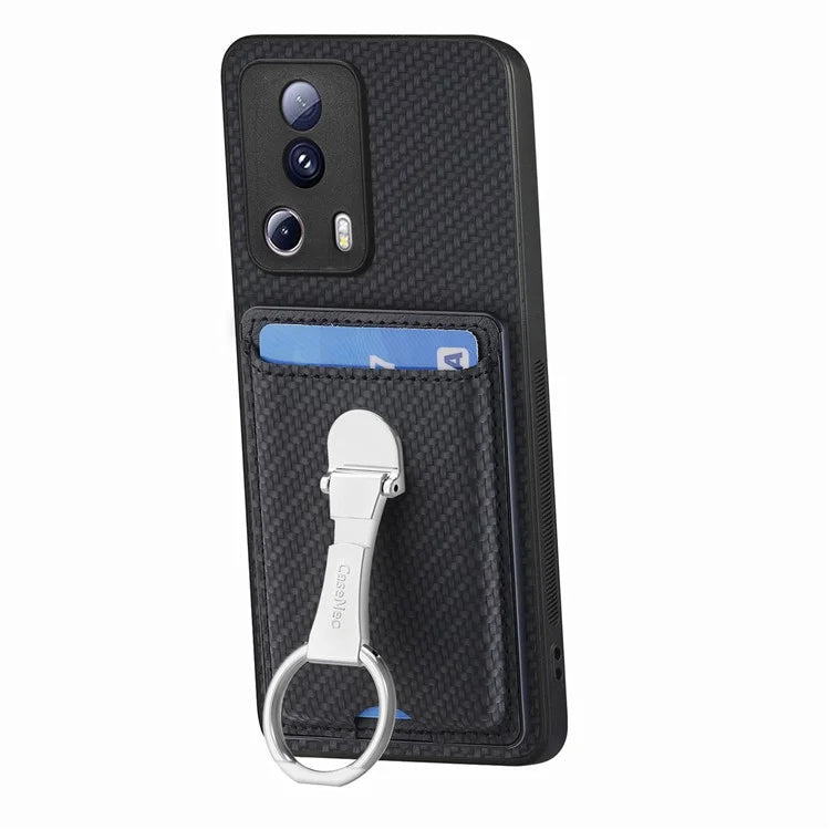 C1-9 For Xiaomi 13 Lite / Civi 2 5G Case  PU+TPU+PC Kickstand Phone Cover Carbon Fiber Texture