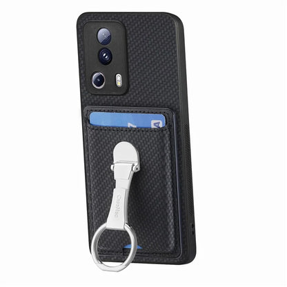 C1-9 For Xiaomi 13 Lite / Civi 2 5G Case  PU+TPU+PC Kickstand Phone Cover Carbon Fiber Texture