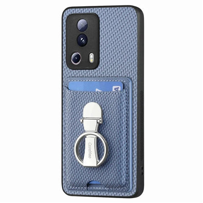 C1-9 For Xiaomi 13 Lite / Civi 2 5G Case  PU+TPU+PC Kickstand Phone Cover Carbon Fiber Texture