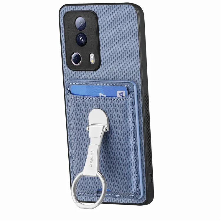 C1-9 For Xiaomi 13 Lite / Civi 2 5G Case  PU+TPU+PC Kickstand Phone Cover Carbon Fiber Texture