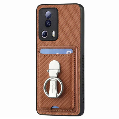 C1-9 For Xiaomi 13 Lite / Civi 2 5G Case  PU+TPU+PC Kickstand Phone Cover Carbon Fiber Texture