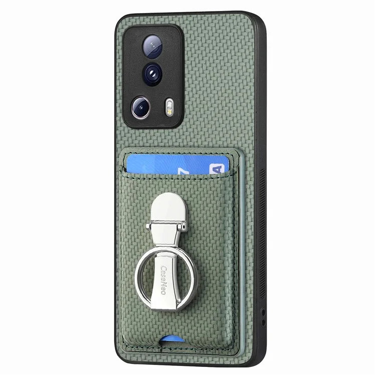C1-9 For Xiaomi 13 Lite / Civi 2 5G Case  PU+TPU+PC Kickstand Phone Cover Carbon Fiber Texture