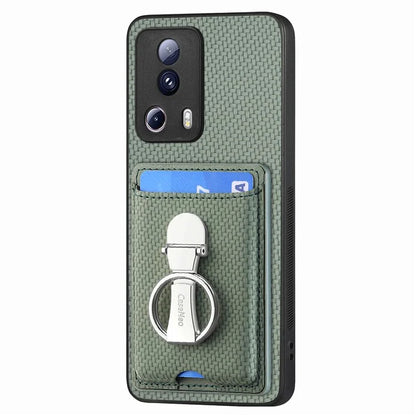 C1-9 For Xiaomi 13 Lite / Civi 2 5G Case  PU+TPU+PC Kickstand Phone Cover Carbon Fiber Texture