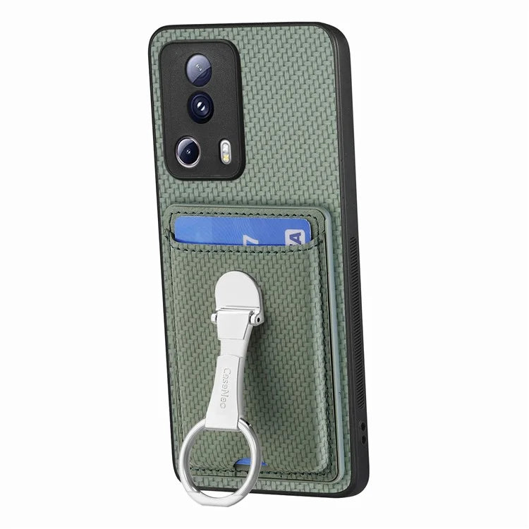 C1-9 For Xiaomi 13 Lite / Civi 2 5G Case  PU+TPU+PC Kickstand Phone Cover Carbon Fiber Texture