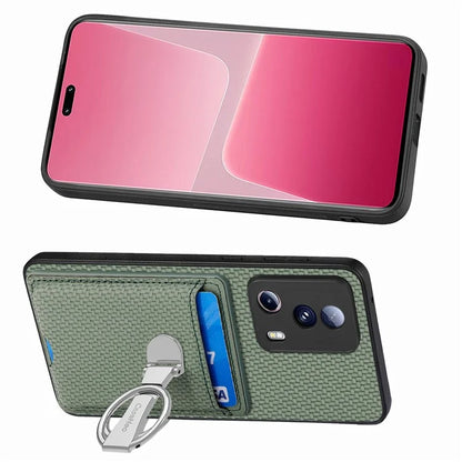 C1-9 For Xiaomi 13 Lite / Civi 2 5G Case  PU+TPU+PC Kickstand Phone Cover Carbon Fiber Texture