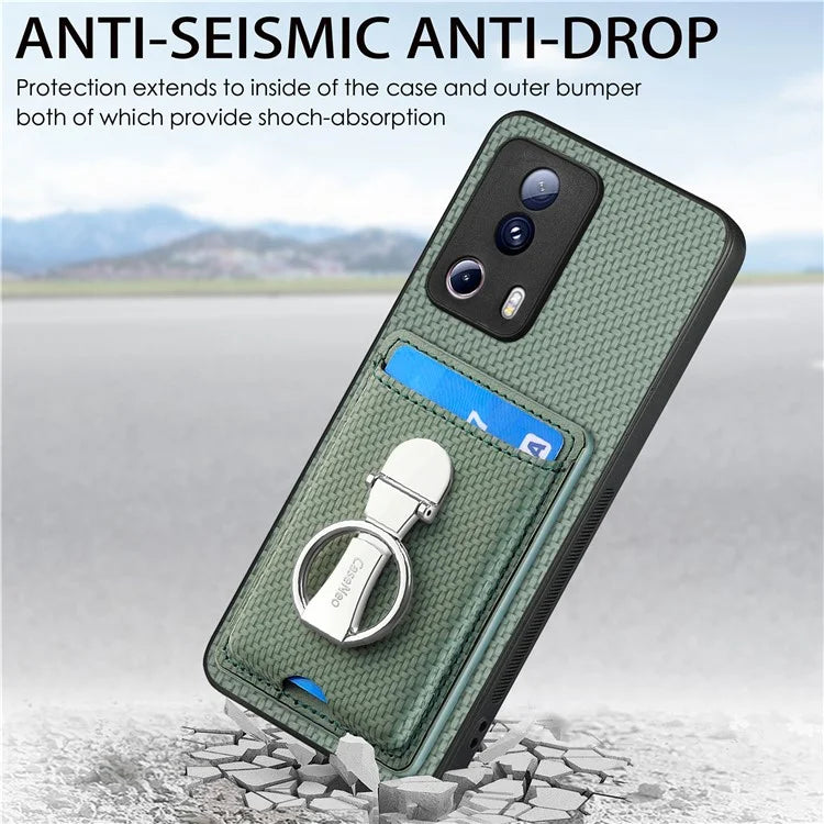 C1-9 For Xiaomi 13 Lite / Civi 2 5G Case  PU+TPU+PC Kickstand Phone Cover Carbon Fiber Texture