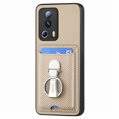 C1-9 For Xiaomi 13 Lite / Civi 2 5G Case  PU+TPU+PC Kickstand Phone Cover Carbon Fiber Texture