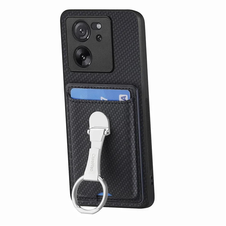 C1-9 for Xiaomi 13T / 13T Pro / Redmi K60 Ultra Case Carbon Fiber Texture Card Slots Phone Cover