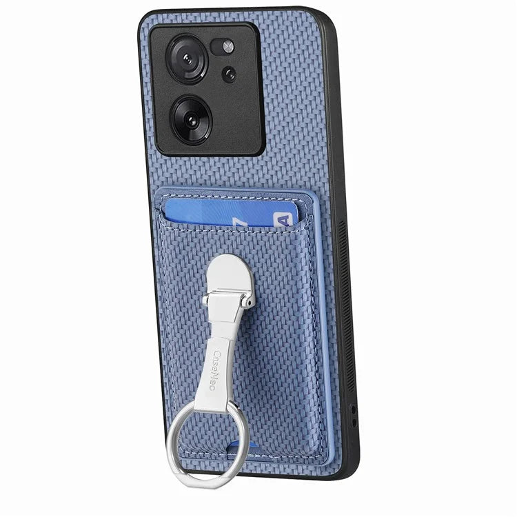 C1-9 for Xiaomi 13T / 13T Pro / Redmi K60 Ultra Case Carbon Fiber Texture Card Slots Phone Cover