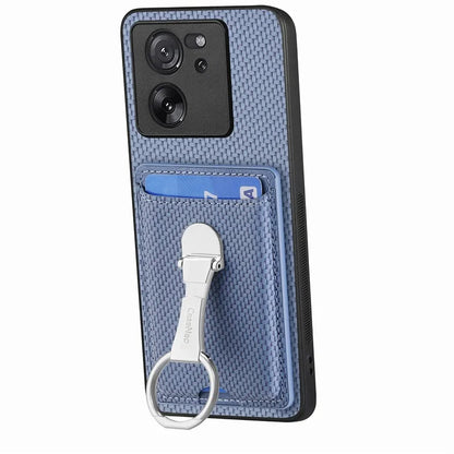 C1-9 for Xiaomi 13T / 13T Pro / Redmi K60 Ultra Case Carbon Fiber Texture Card Slots Phone Cover