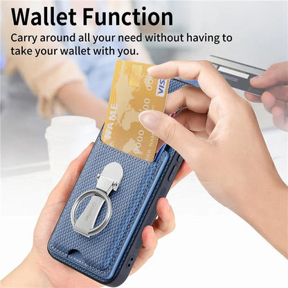 C1-9 for Xiaomi 13T / 13T Pro / Redmi K60 Ultra Case Carbon Fiber Texture Card Slots Phone Cover