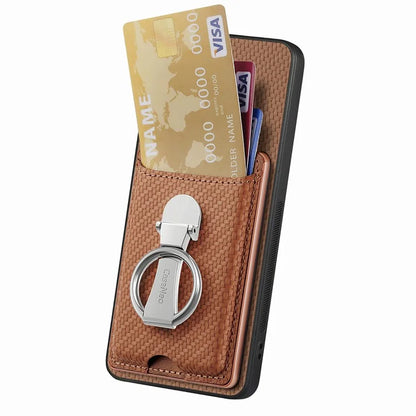 C1-9 for Xiaomi 13T / 13T Pro / Redmi K60 Ultra Case Carbon Fiber Texture Card Slots Phone Cover