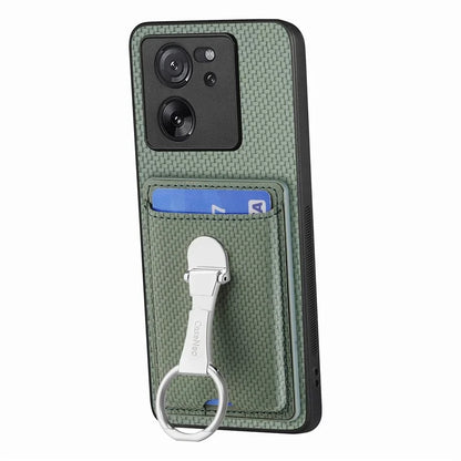 C1-9 for Xiaomi 13T / 13T Pro / Redmi K60 Ultra Case Carbon Fiber Texture Card Slots Phone Cover