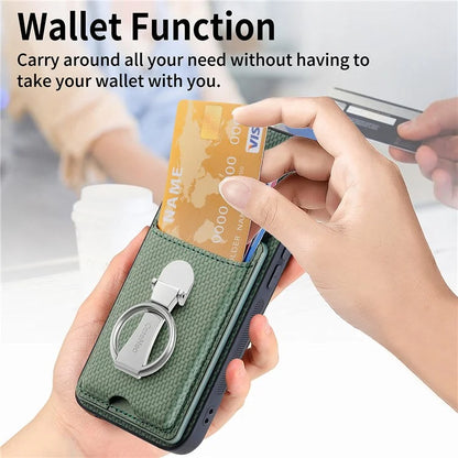 C1-9 for Xiaomi 13T / 13T Pro / Redmi K60 Ultra Case Carbon Fiber Texture Card Slots Phone Cover