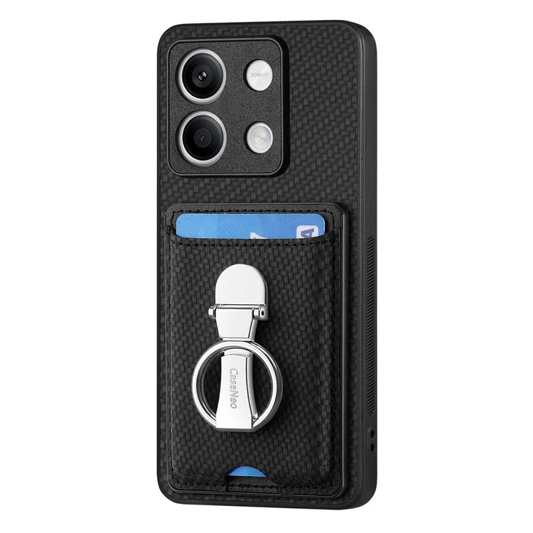 C1-9 For Xiaomi Redmi Note 13 5G Kickstand Case Carbon Fiber Texture PU+TPU+PC Phone Cover