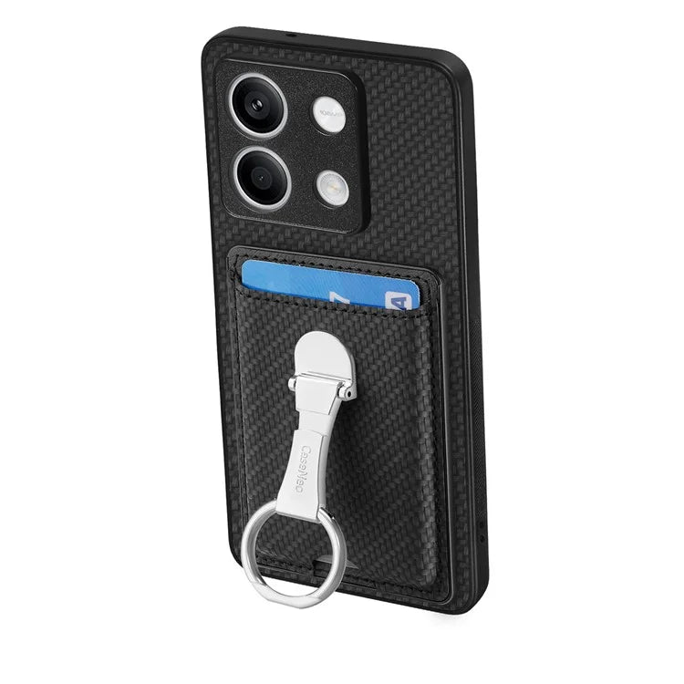 C1-9 For Xiaomi Redmi Note 13 5G Kickstand Case Carbon Fiber Texture PU+TPU+PC Phone Cover
