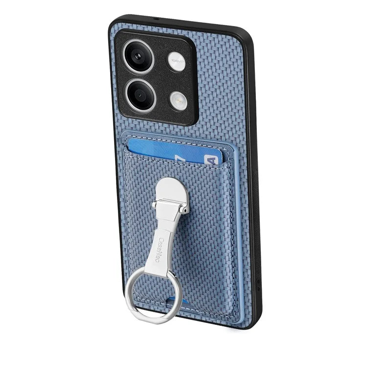 C1-9 For Xiaomi Redmi Note 13 5G Kickstand Case Carbon Fiber Texture PU+TPU+PC Phone Cover