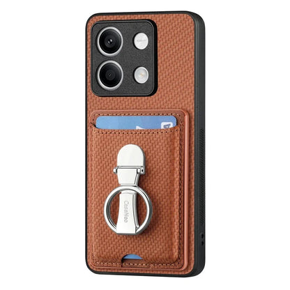 C1-9 For Xiaomi Redmi Note 13 5G Kickstand Case Carbon Fiber Texture PU+TPU+PC Phone Cover