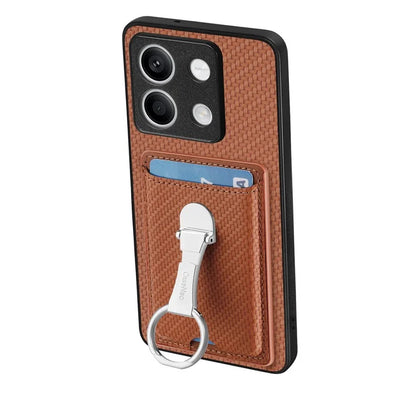 C1-9 For Xiaomi Redmi Note 13 5G Kickstand Case Carbon Fiber Texture PU+TPU+PC Phone Cover
