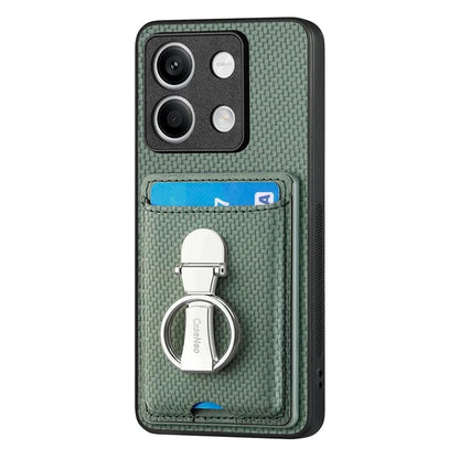 C1-9 For Xiaomi Redmi Note 13 5G Kickstand Case Carbon Fiber Texture PU+TPU+PC Phone Cover