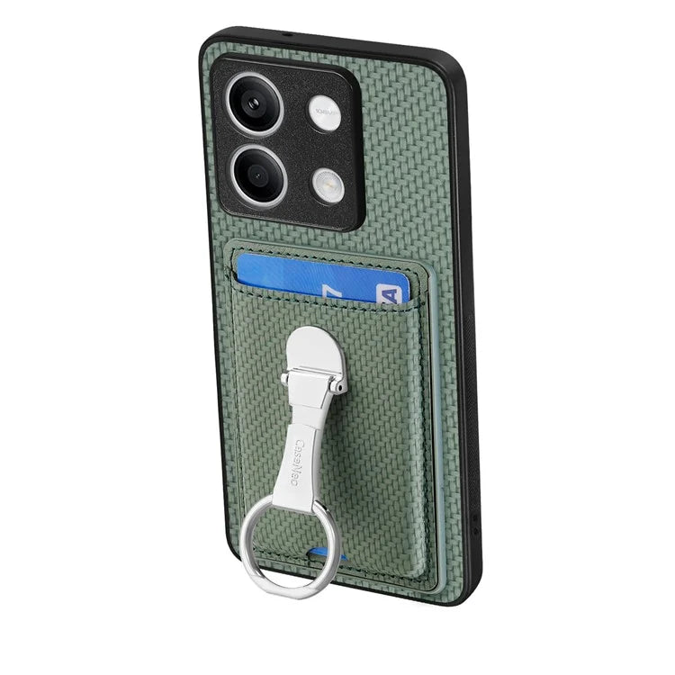 C1-9 For Xiaomi Redmi Note 13 5G Kickstand Case Carbon Fiber Texture PU+TPU+PC Phone Cover