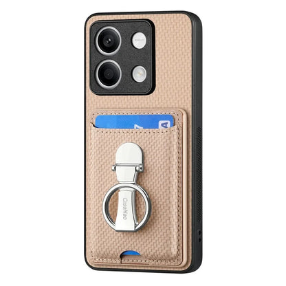 C1-9 For Xiaomi Redmi Note 13 5G Kickstand Case Carbon Fiber Texture PU+TPU+PC Phone Cover