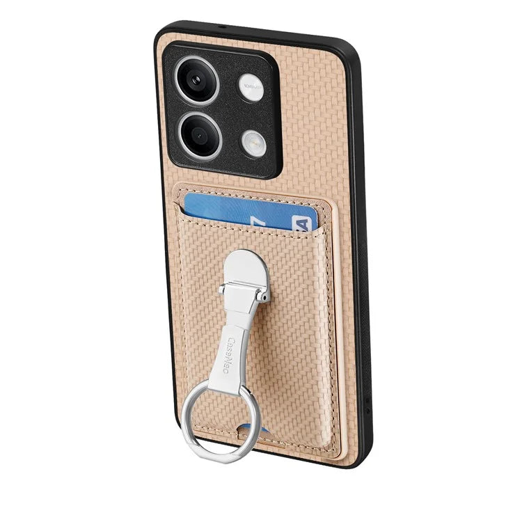 C1-9 For Xiaomi Redmi Note 13 5G Kickstand Case Carbon Fiber Texture PU+TPU+PC Phone Cover
