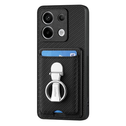 C1-9 For Xiaomi Redmi Note 13 Pro 5G / Poco X6 5G Kickstand Case Carbon Fiber Texture Leather+TPU+PC Phone Cover