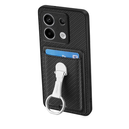 C1-9 For Xiaomi Redmi Note 13 Pro 5G / Poco X6 5G Kickstand Case Carbon Fiber Texture Leather+TPU+PC Phone Cover