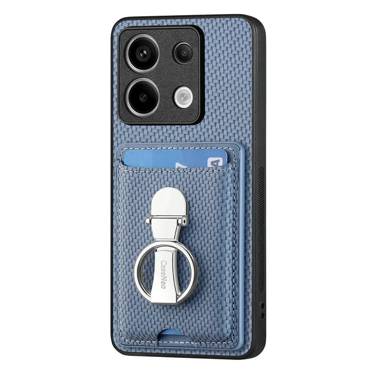 C1-9 For Xiaomi Redmi Note 13 Pro 5G / Poco X6 5G Kickstand Case Carbon Fiber Texture Leather+TPU+PC Phone Cover