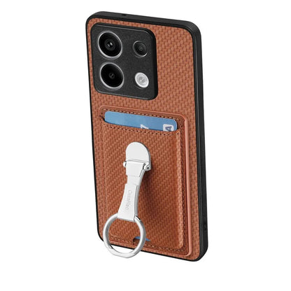 C1-9 For Xiaomi Redmi Note 13 Pro 5G / Poco X6 5G Kickstand Case Carbon Fiber Texture Leather+TPU+PC Phone Cover