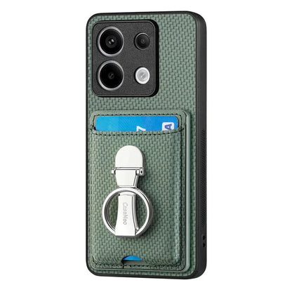 C1-9 For Xiaomi Redmi Note 13 Pro 5G / Poco X6 5G Kickstand Case Carbon Fiber Texture Leather+TPU+PC Phone Cover