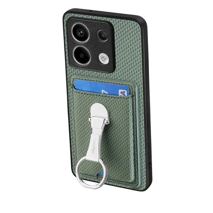 C1-9 For Xiaomi Redmi Note 13 Pro 5G / Poco X6 5G Kickstand Case Carbon Fiber Texture Leather+TPU+PC Phone Cover