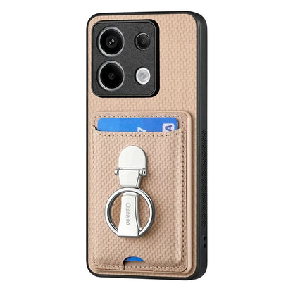 C1-9 For Xiaomi Redmi Note 13 Pro 5G / Poco X6 5G Kickstand Case Carbon Fiber Texture Leather+TPU+PC Phone Cover