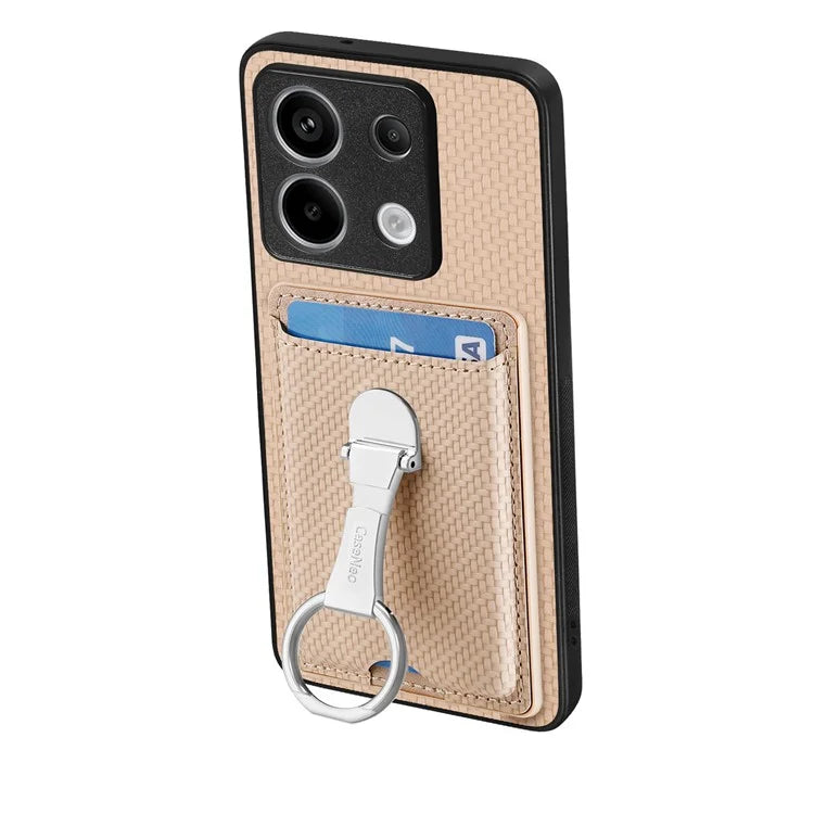 C1-9 For Xiaomi Redmi Note 13 Pro 5G / Poco X6 5G Kickstand Case Carbon Fiber Texture Leather+TPU+PC Phone Cover
