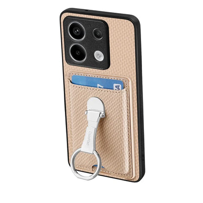 C1-9 For Xiaomi Redmi Note 13 Pro 5G / Poco X6 5G Kickstand Case Carbon Fiber Texture Leather+TPU+PC Phone Cover