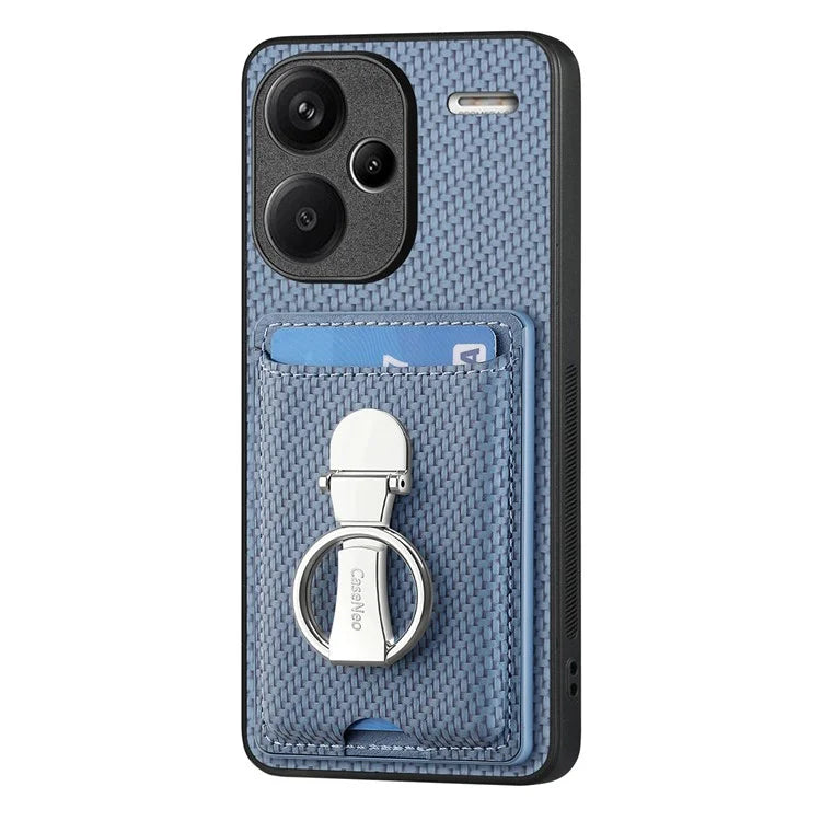 C1-9 for Xiaomi Redmi Note 13 Pro+ 5G Case Anti-Scratch Carbon Fiber Texture Kickstand Phone Cover